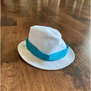 American Girl Doll Fedora Hat with Blue Ribbon.